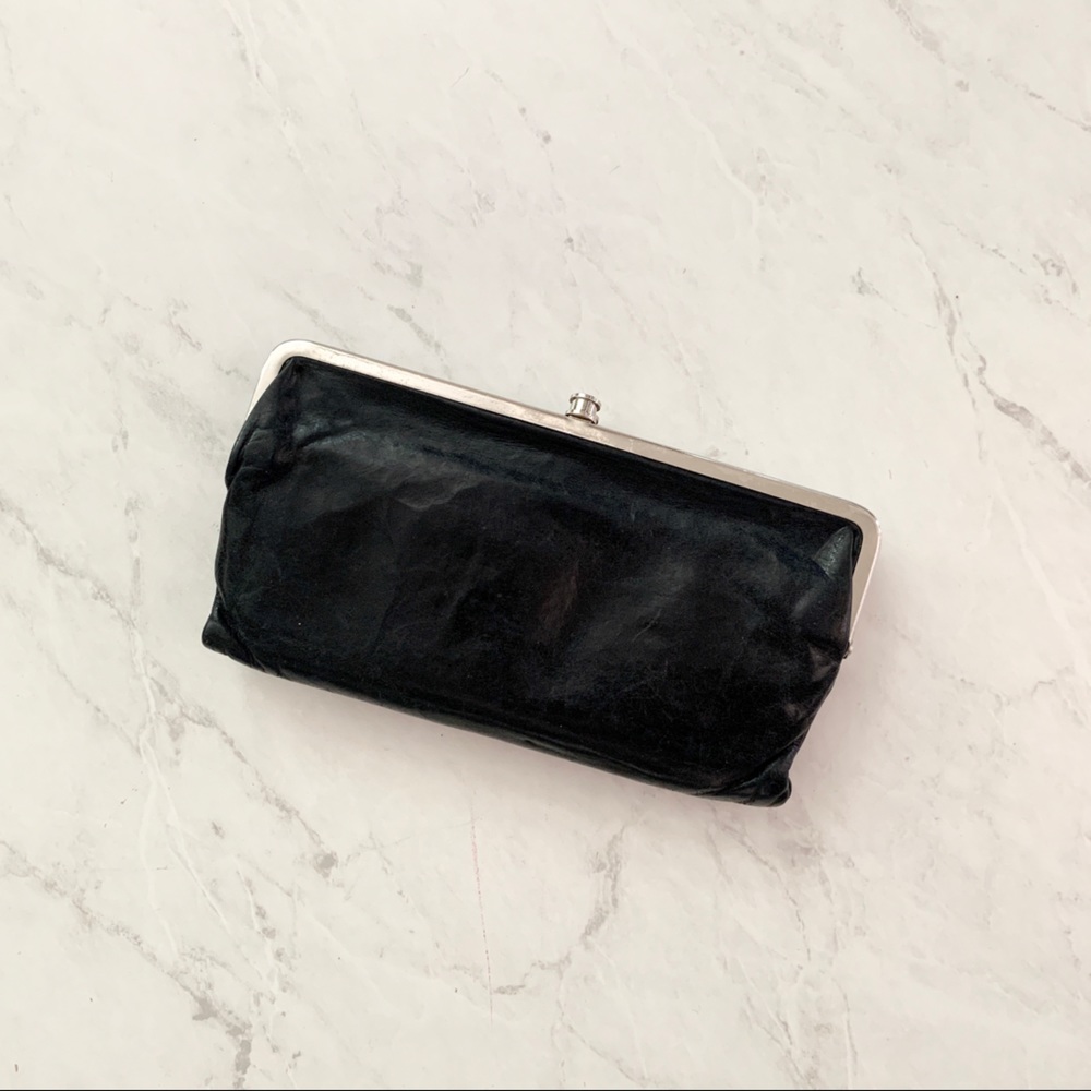HOBO Lauren Black Leather Clutch Wallet